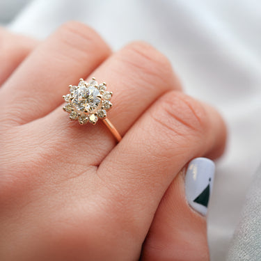 'Sunny' Diamond Halo Ring