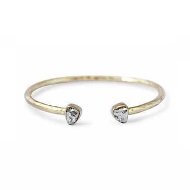 'Aviva' Open Cuff with Double Stones - Magpie Jewellery