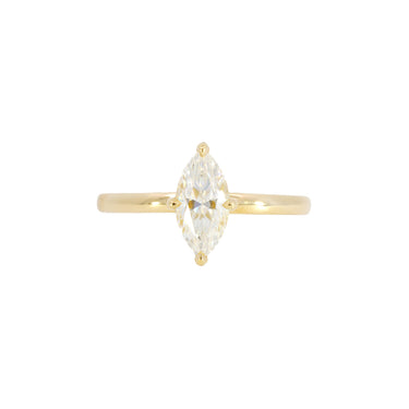 14k Yellow Gold 1 Carat Marquise Cut Moissanite Ring