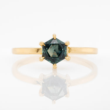 Montana Sapphire Hexagon Solitaire Ring | Magpie Jewellery