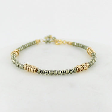 Gold Twist Stacking Bracelet | Magpie Jewellery | Yellow Gold | Pyrite