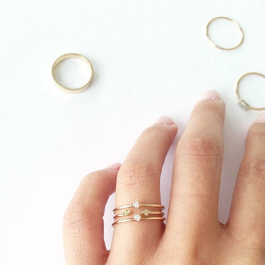 Skinny Baby Diamond Ring - Magpie Jewellery