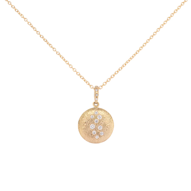 16mm 'Boulder' Dancing Diamond Disc Pendant Necklace | Magpie Jewellery