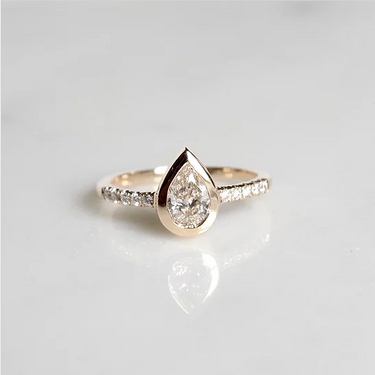 Pear Cut Champagne Diamond Ring - Magpie Jewellery