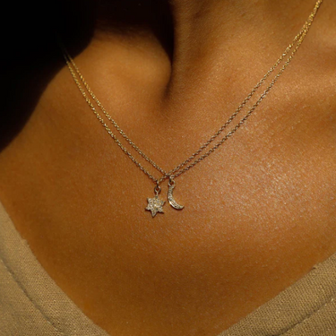 Gold Luna Diamond Necklace - Magpie Jewellery
