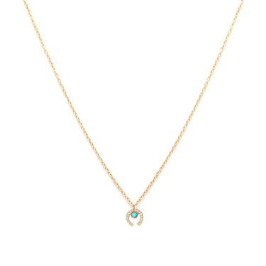 Luck Necklace Gold, Turquoise & Diamond - Magpie Jewellery