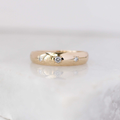 14k yellow gold Domed Diamond Band with 3 embeded  0.06ct of round brilliant cut Canadian diamonds