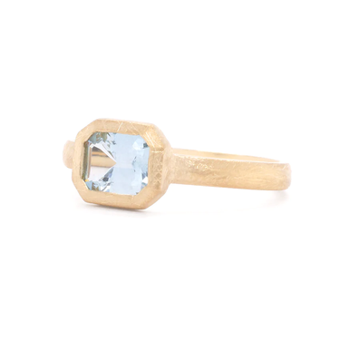'Boulder' Emerald Cut Aquamarine Ring | Magpie Jewellery