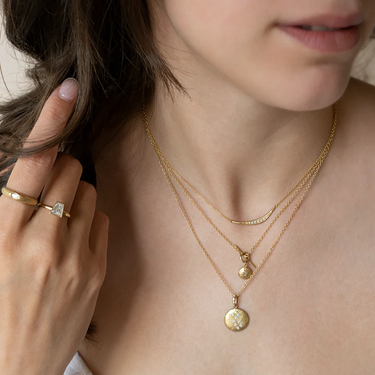 16mm 'Boulder' Dancing Diamond Disc Pendant Necklace | Magpie Jewellery
