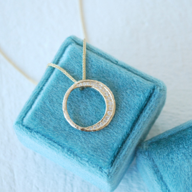 Shimmering Moon Necklace with Diamonds - Magpie Jewellery