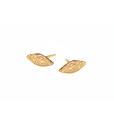 Golden Leaf Studs - Magpie Jewellery