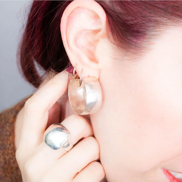 Medium Wide Hammered Hoops | Magpie Jewellery